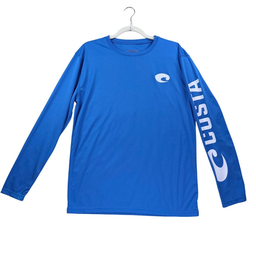 Mens Large Costa Del Mar Shirt Polyester Performance Fishing Long Sleeve Tee